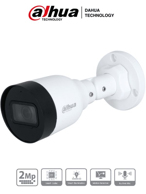 DAHUA DH-IPC-HFW1230S1 CAMARA IP TIPO BALA 2MP LENTE FIJO DWDR IR 30M IP67