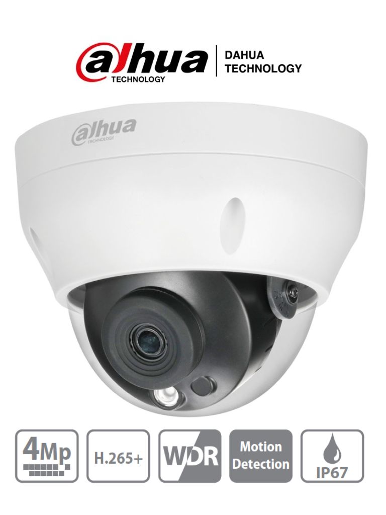 DAHUA DH-IPC-HDBW1431EN-S4 CAMARA IP TIPO DOMO DE 4MP LENTE FIJO IR 30 MTS