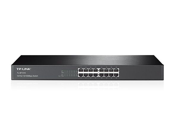 TP-LINK TL-SF1016 SWITCH PARA MONTAR EN RACK 16 PUERTOS 10/100 19 PULGADAS NO ADMINISTRABLE
