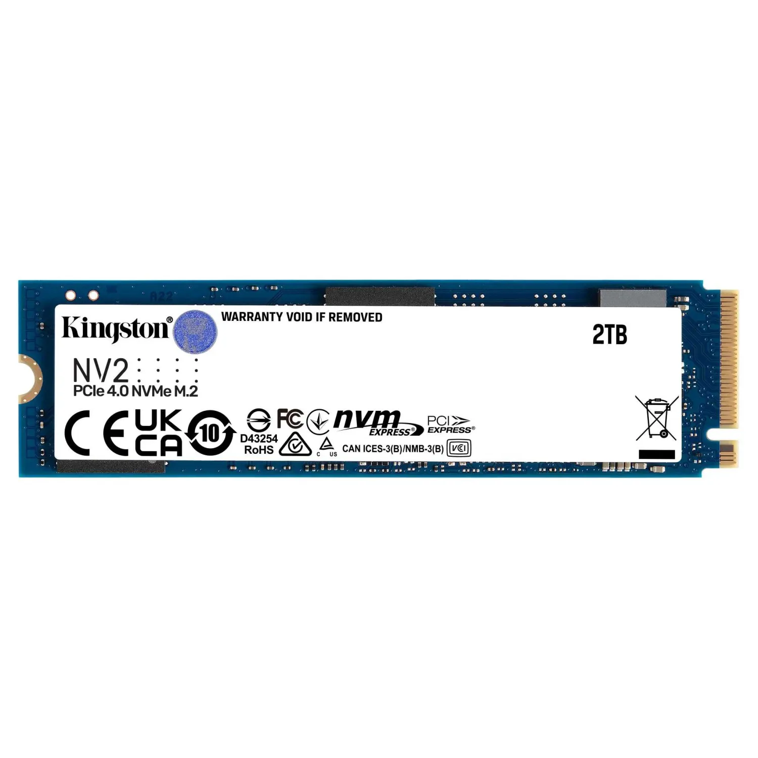 KINGSTON SNV2S/2000G UNIDAD DE ESTADO SOLIDO SSD PCIE NVME NV2 2TB GEN 3.0 DE 4 CARRILES