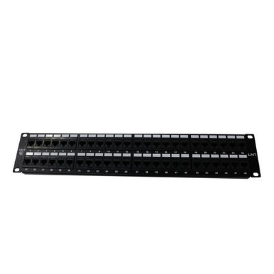 LINET PATCH PANEL CAT5E 2U/ 48 PUERTOS/ DADOS INCLUIDOS/ NEGRO