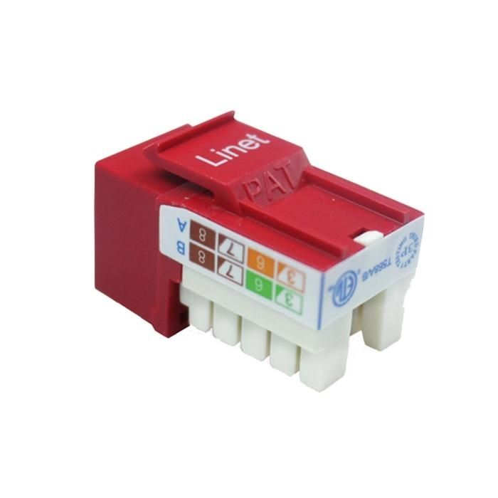 LINET DADO KEYSTONE PLANO CAT5E ROJO