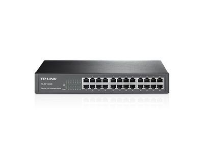 TP-LINK TL-SF1024D SWITCH DE 24 PUERTOS 10/100 1U 13" TECNOLOGIA GREEN ALTO RENDIMIENTO PARA RACK