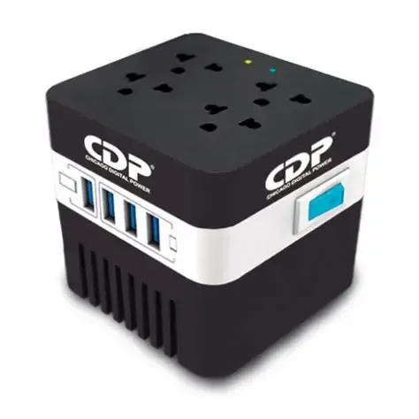 CDP RU-AVR604 REGULADOR DE VOLTAJE 600VA 4 PUERTOS USB, 4 TOMAS DE CORRIENTE