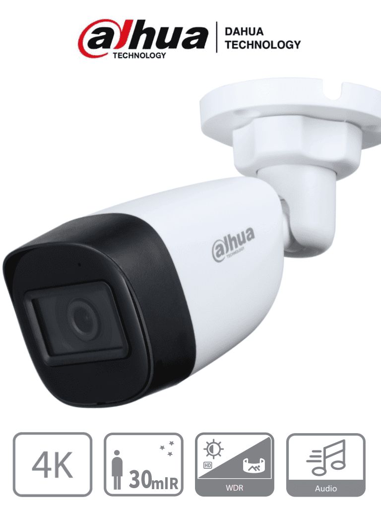 DAHUA DH-HAC-HFW1801TLMN-IL-A-0280B-S2 CAMARA TIPO BALA DE 8MP IR 40 AUDIO IP67