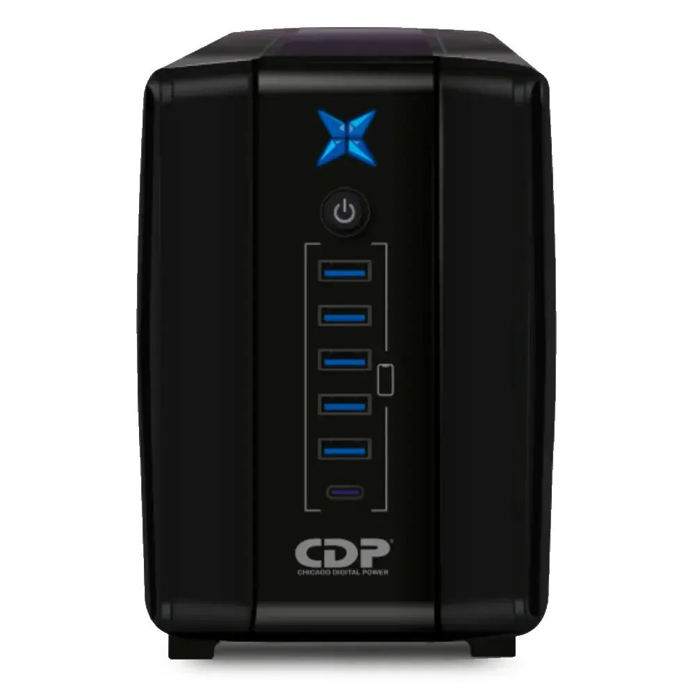 CDP R-UPR508 UPS 500VA REGULADO 250W 8 TOMAS 6 PUERTOS USB