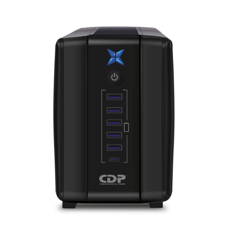 CDP R-UPR1008 UPS 1000VA REGULADO 500W 8 TOMAS 6 PUERTOS USB