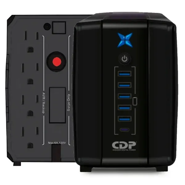 UPS CDP R-UPR758 Interactivo 750VA 375W 8 Tomas y 6 Puertos USB