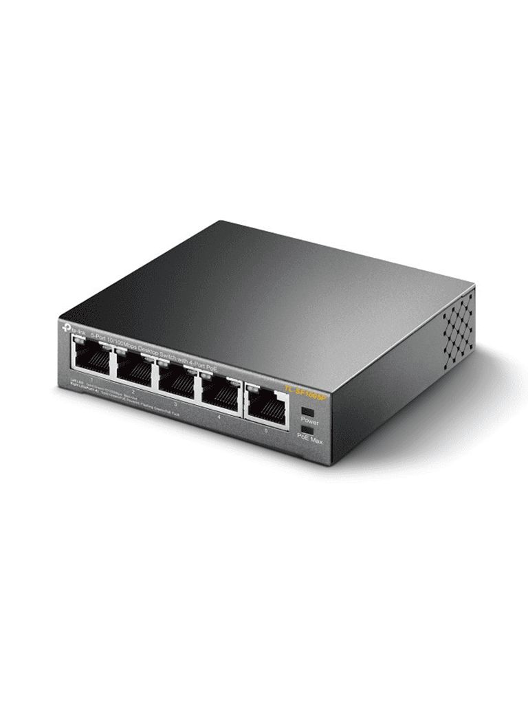 TP-LINK TL-SF1005P SWITCH DE SOBREMESA, 5 PUERTOS 10/100M ETHERNET, CON 4 POE, POTENCIA MÁXIMA 58W