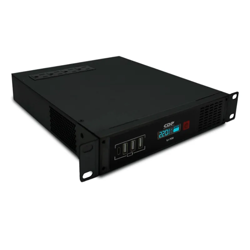 CDP LI708 UPS DE LITIO DE 700VA 330W 8 TOMAS 1 U RACK 3 USB-A 1 USB-C PANTALLA LCD