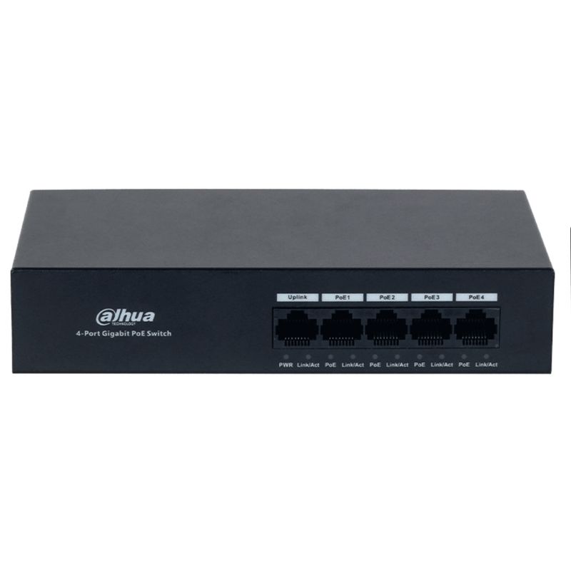 Switch Dahua DH-PFS3005-4GT-36N PoE 4 Puertos Gigabit + 1 Uplink Gigabit