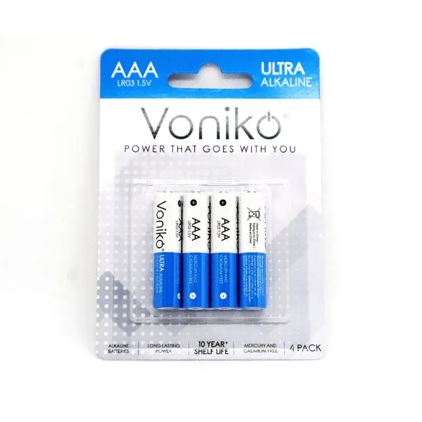 VONIKO AAA LR03-4P BATERIA ULTRA ALCALINA AAA LR03 BLISTER DE 4PCS