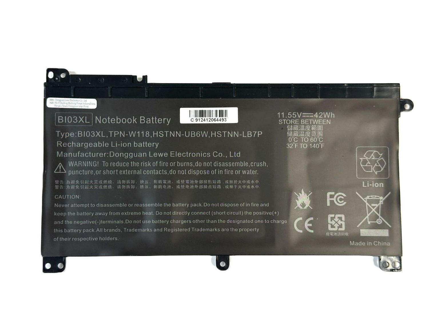 BATERIA HP BI03XL – X360 13-U M3-U STREAM 14-AX 14-CB 14-DS