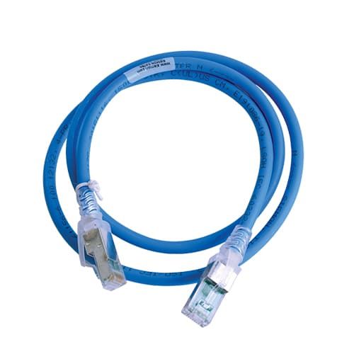 SIEMON SP6A-S03-06B PATCH CORD SKINNY S/FTP CAT 6A BLINDADO AZUL 3 PIES 28AWG