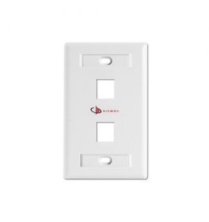 SIEMON KFP-S-02-02-S PLACA KEYSTONE VERTICAL 2 PUERTOS BLANCO