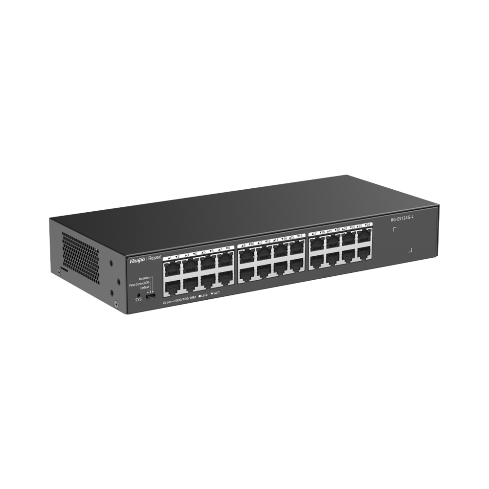 RUIJIE RG-ES124G-L SWITCH  NO ADMINISTRABLE CON 24 PUERTOS 10/100/1000 MBPS