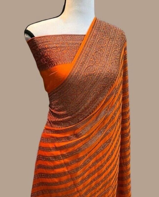 Georgette Khadi Silk Saree with Zari II
