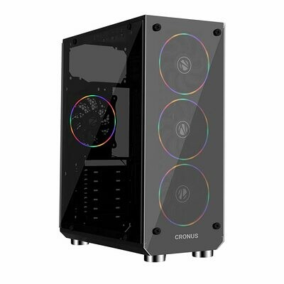 Zebronics Zeb-Cronus Premium Gaming Cabinet with Mirror Finish Tempered Glass On Front,Tempered Glass On Side & 4 x120mm Rainbow Double Ring LED Fans Zebronics Zeb-Cronus Premium Gaming Cabinet with Mirror Finish Tempered Glass On Front,Tempered Glass On Side & 4 x120mm Rainbow Double Ring LED Fans