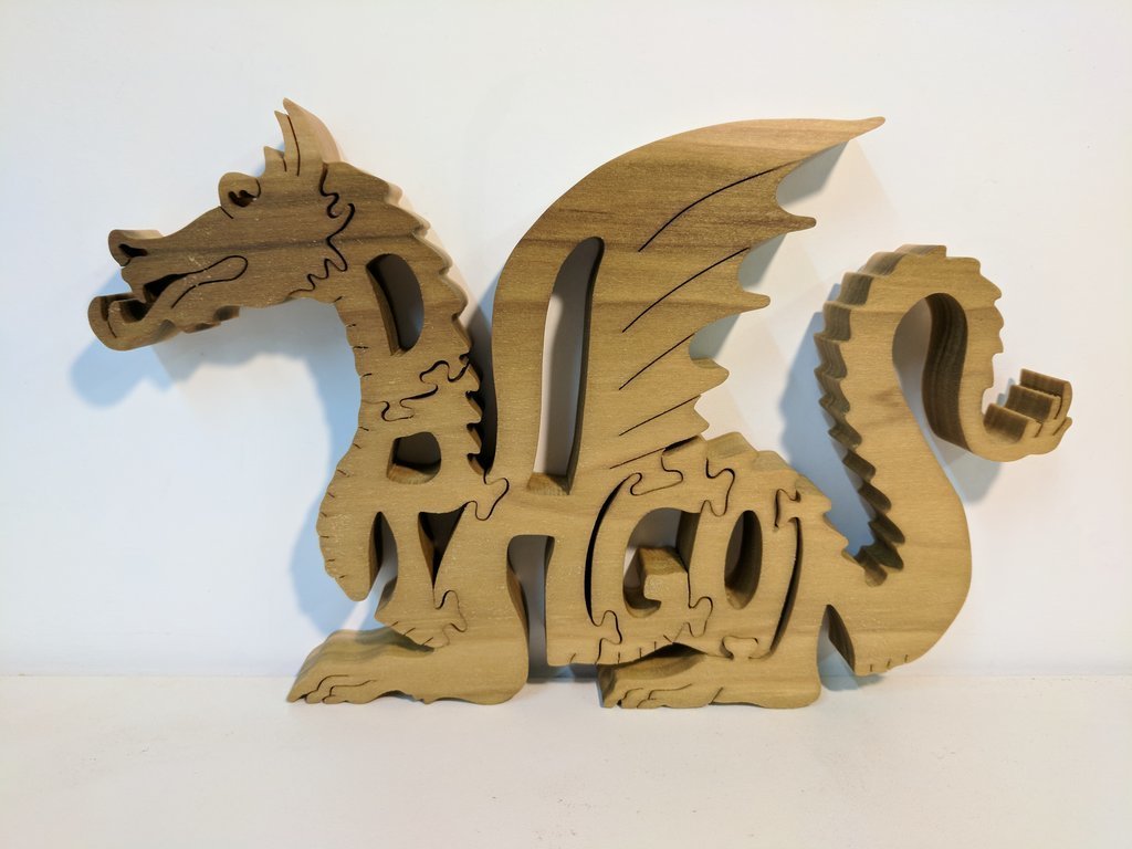 wooden puzzle dragon