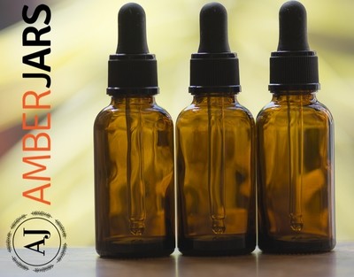 30ml Amber Glass Bottle Black Dropper - Pipette Aromatherapy tincture serum