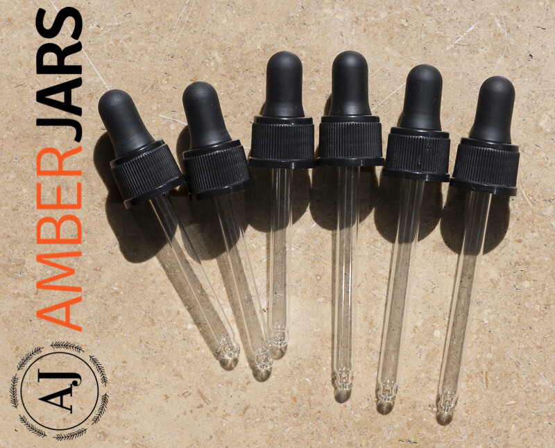 Black droppers to suit 18mm Aromatherapy bottles
