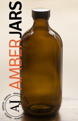 500ml Amber Glass Bottle -Black cap with Polycone liner