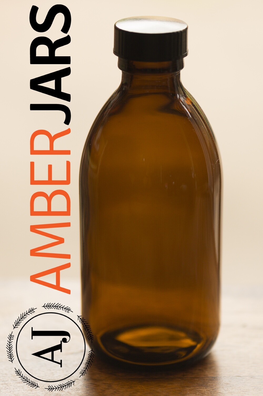 300ml Amber Glass Bottle with Phenolic cap with Polycone liner