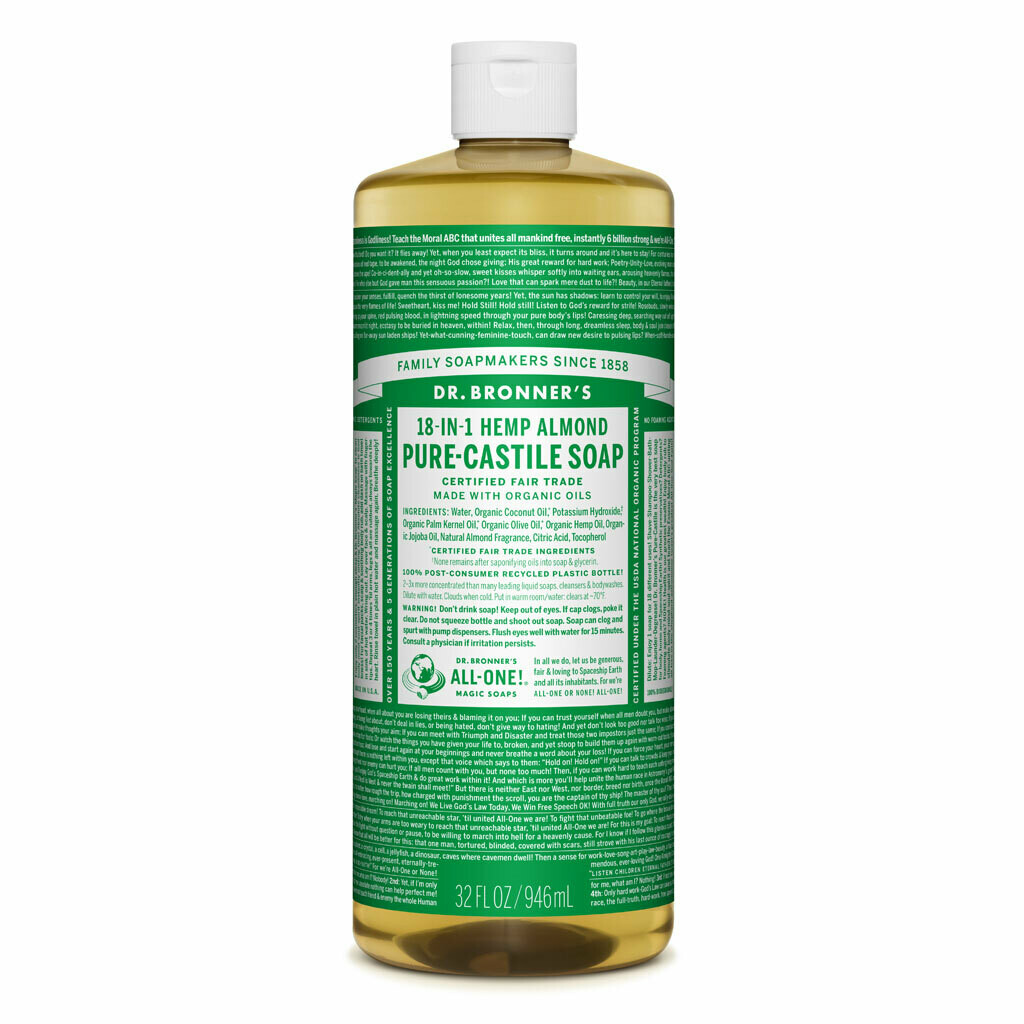 Dr. Bronner’s 18-in-1 Pure-Castile Soaps, Size: 946ml - Almond
