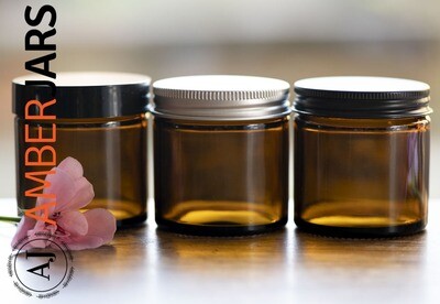 126 x 60ml Amber Glass Jars with Wadded Lids