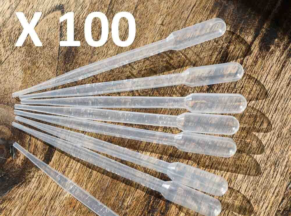100 x 3ml Plastic disposable Pipettes