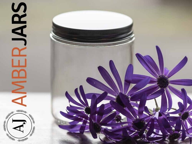 250ml Clear Glass Jar | Wadded Aluminium or Plastic Lid Options