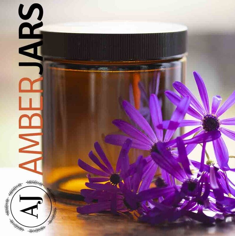 12 x 500ml Large Amber Glass Jars with Black Wadded Lid