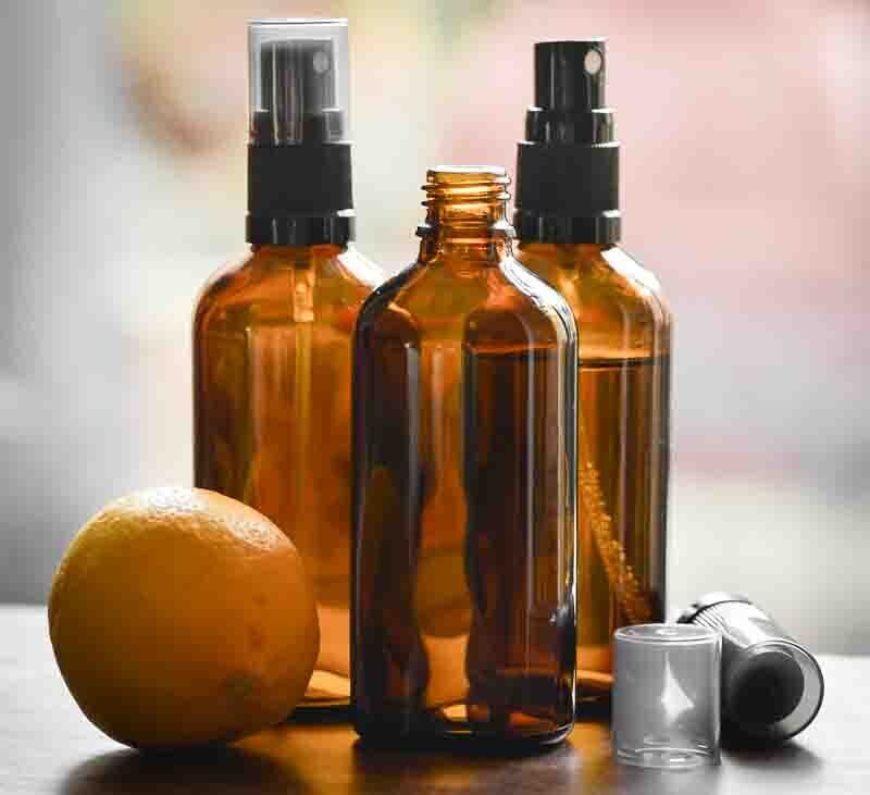 12 x 100ml Amber Glass Bottle with Fine Mist Spray - Postage Included