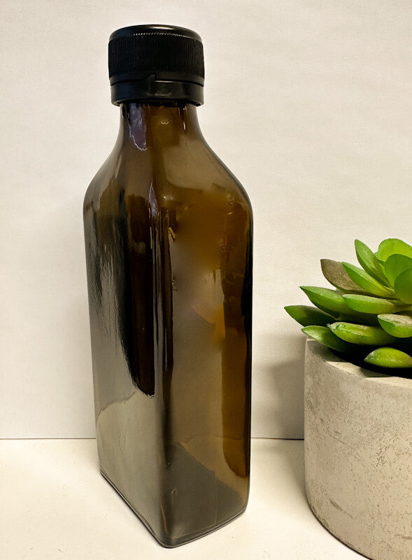 200ml Rectangle Flask Amber Glass Medicine Bottle