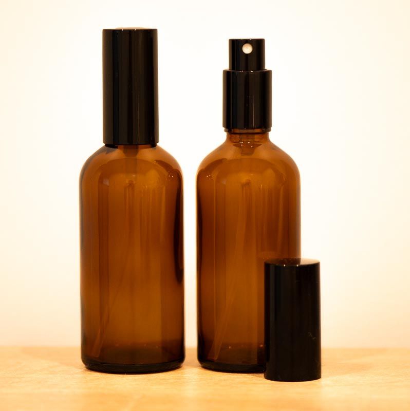 100ml Amber Glass Bottle with Aluminium-Plastic Fine Mist Spray