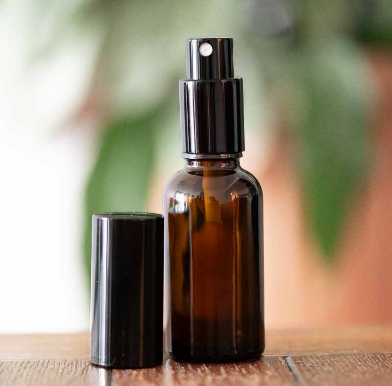 50ml Amber Glass Bottle Aluminium Fine Mist Spray