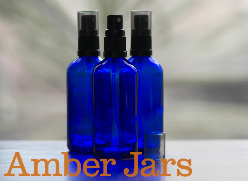 100ml Amber BLUE Glass Bottle with Fine Mist Spray