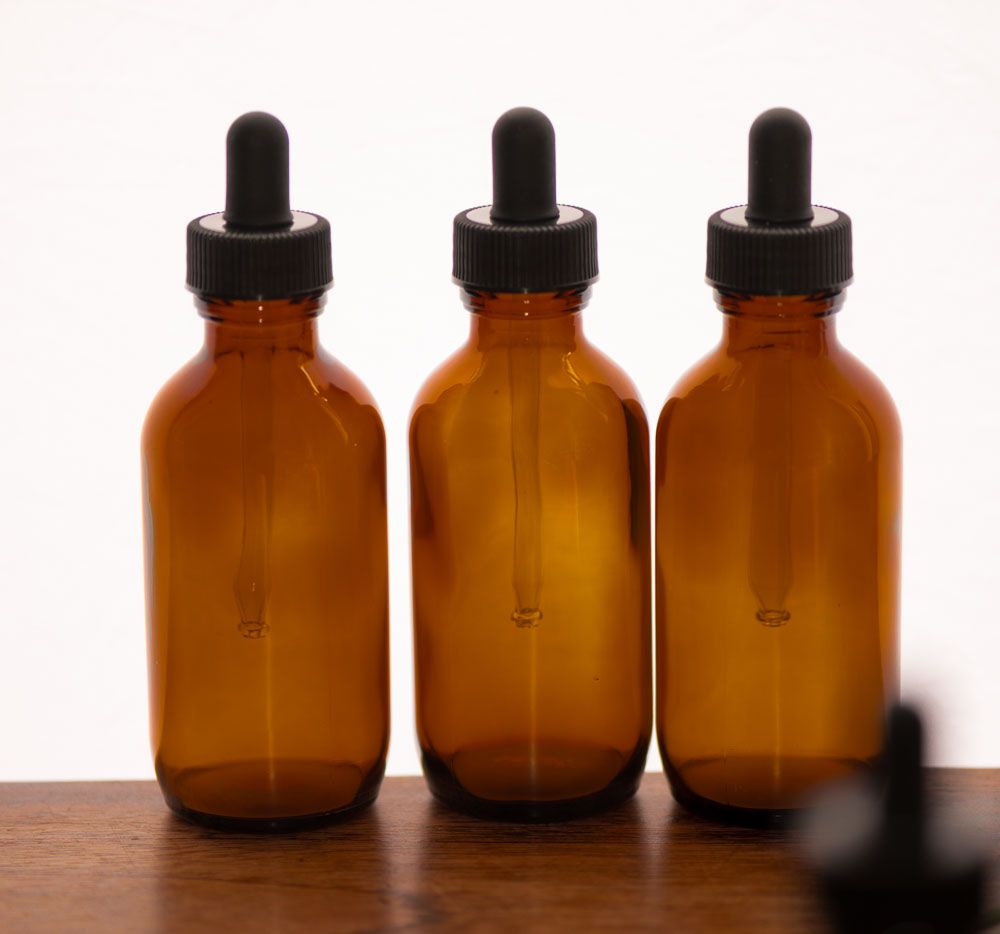 56 x 100ml Amber Glass Bottle - Glass Dropper