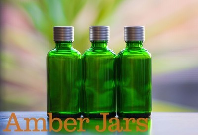 50ml Green Glass Bottle wadded Matt Silver grooved lid
