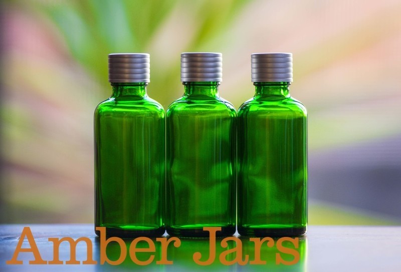 50ml Green Glass Bottle wadded Matt Silver grooved lid - Aromatherapy