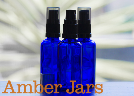 50ml Blue Glass Bottle with Fine Mist Spray
