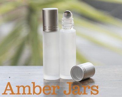 10ml Frosted Clear glass Roller ball Bottle Stainless Steel ball- Aromatherapy / perfume