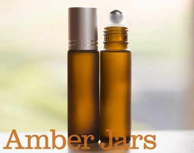 10ml Frosted Amber glass Roller ball Bottle Stainless Steel ball- Aromatherapy / perfume S