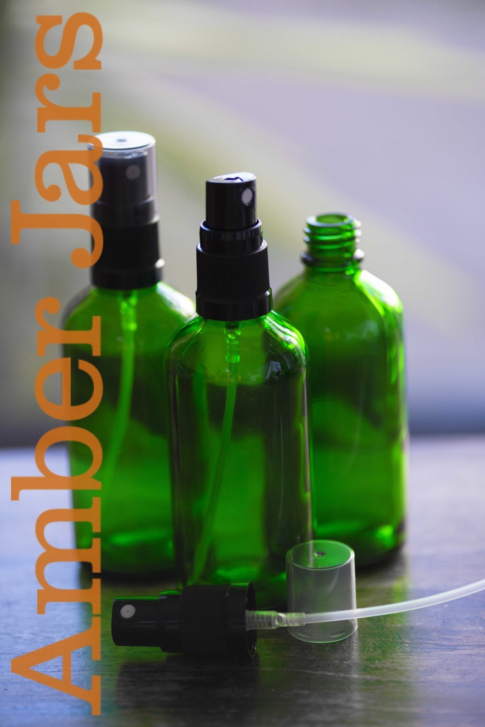 100ml GREEN Glass Bottle with Fine Mist Spray - Aromatherapy Spray