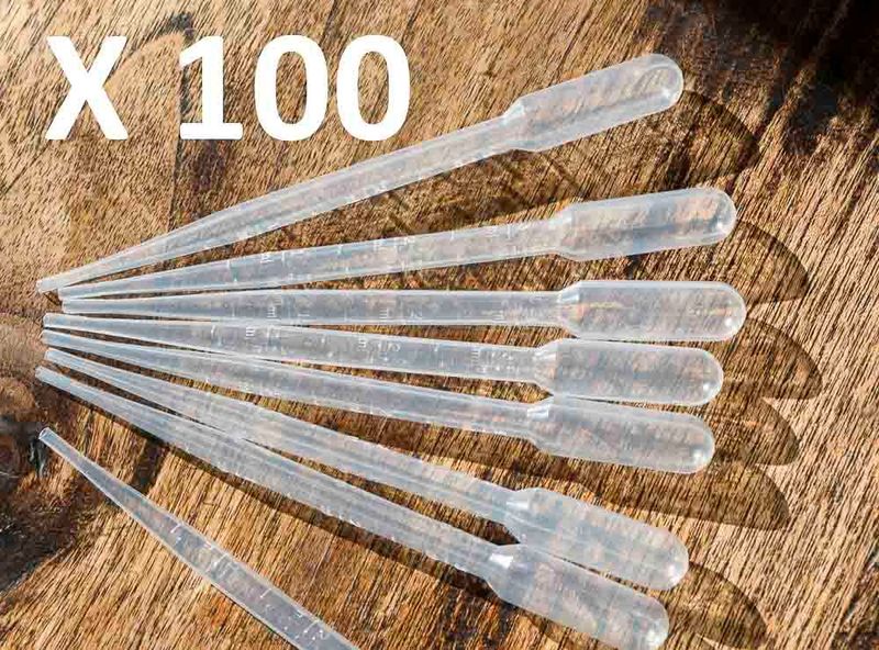 100 x 3ml Plastic disposable Pipettes