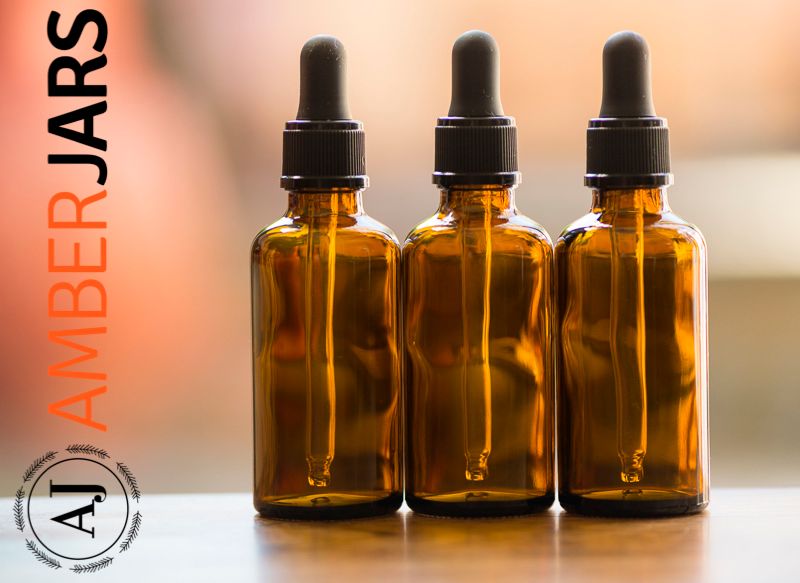 10 x 50ml Amber Glass Bottle Black Dropper - Pipette Aromatherapy tincture serum