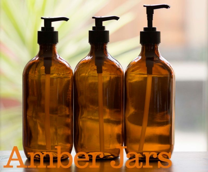 7 x 500ml Amber Glass Bottle with Lotion pump
