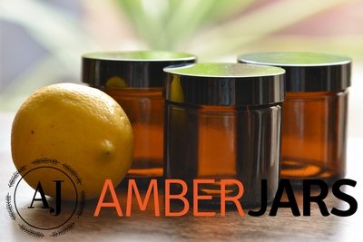 60ml Glass Amber Jars Lid. DIY Cosmetics Candles Spice