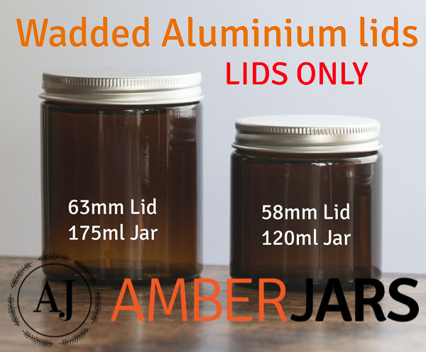 58mm ALUMINIUM Wadded Lid LIDS ONLY