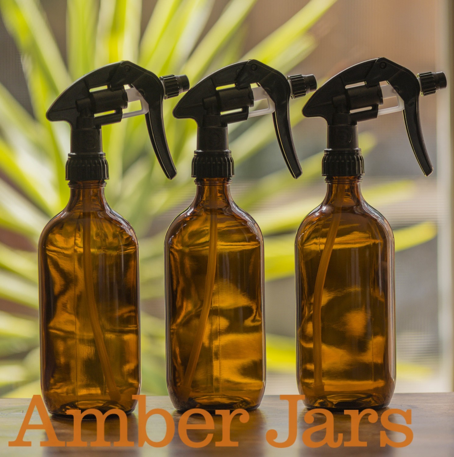 3 x 500ml Amber Glass Bottle with Canyon Trigger Spray